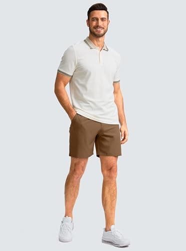 G Gradual Men's Casual Shorts 7" Lightweight Golf Shorts for Men Stretch with 3 Pockets Quick Dry Breathable Work Shorts Brown - Image 5