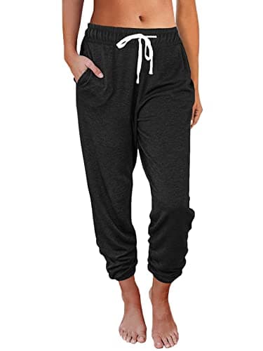 AUTOMET Sweatpants Women with Pockets Lounge Pajama Pants Work Joggers Fall Clothes Winter Business Casual Outfits 2025 Black S - Image 1