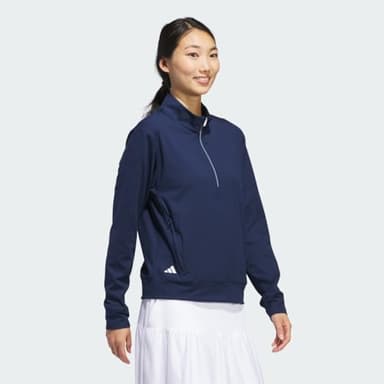 adidas Women's Ultimate365 Half-Zip Layering Top, Collegiate Navy, Small - Image 4