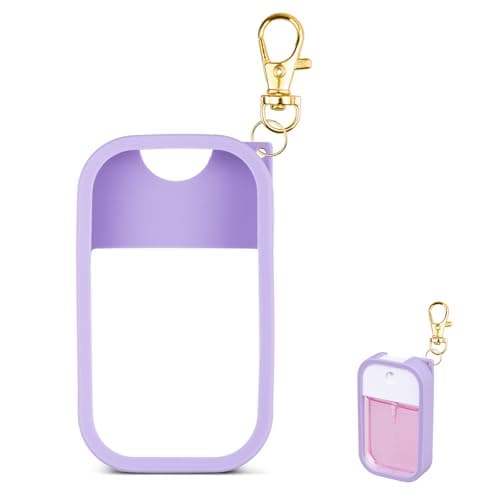 COCGVEL Silicone Case Compatible with Touchland Hand Sanitizer Spray, Protective Case with Keychain for Power Mist and Glow Mist 1 fl oz, Hand Sanitizer Spray Accessory (Purple, 1 Pack) - Image 1