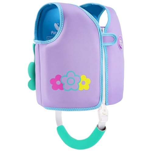 Pottwal Swim Vest for Kids - Swim Jacket for 1-2 Years (24-33LBS) - Buoyancy Aid Made of Neoprene & EPE - with Adjustable Crotch Strap - Purple - Image 1