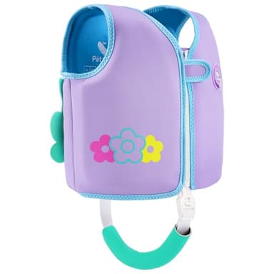 Pottwal Swim Vest for Kids - Swim Jacket for 1-2 Years (24-33LBS) - Buoyancy Aid Made of Neoprene & EPE - with Adjustable Crotch Strap - Purple - Image 1