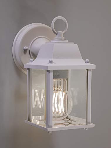 CORAMDEO Outdoor Wall Porch Light, Wall Sconce for Porch, Patio, Deck and More, E26 Medium Base Socket, Suitable for Wet Location, White Powder Coat Cast Aluminum with Beveled Glass 2 Pack - Image 8