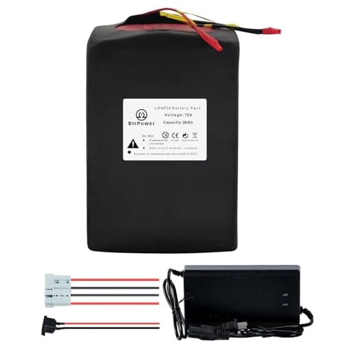 BtrPower 72V Ebike Battery 20AH 25AH 30AH 35AH Lithium ion / LiFeO4 Battery Pack with 5A Charger 50A BMS for 1000W 1500W 1800W 2000W Motor (72V 20AH) - Image 1