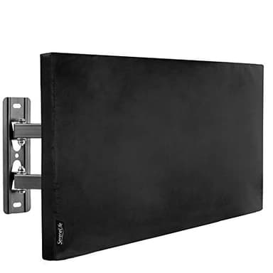 SereneLife Waterproof TV Cover for 40-42 inch TV- Indoor/Outdoor Weatherproof Television with Bottom Cover, Thick Fabric, Dustproof with Remote Control Pocket, Black - Image 1