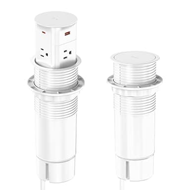 Pop up Outlet for Countertop with PD 20W USB C Fast Charging,3.15" Desk Grommet Power Station,4 Outlets,4 USB,Kitchen Island Pop Up Electrical Outlet, Office Power Supply - Image 7