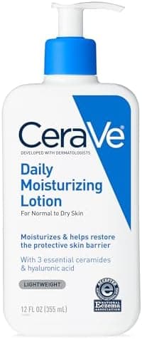 CeraVe Daily Moisturizing Lotion for Dry Skin, Body Lotion & Face Moisturizer with Hyaluronic Acid and Ceramides, Daily Moisturizer, Fragrance Free, Oil-Free, 12 Ounce - Image 3