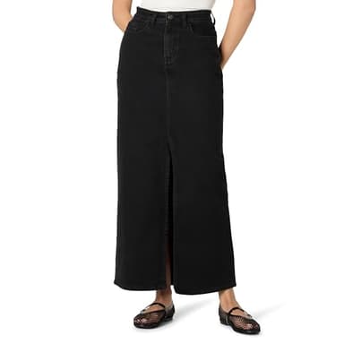 The Drop Women’s Rylie Maxi Denim Skirt with Front Slit, Black, XXL, Plus Size - Image 1