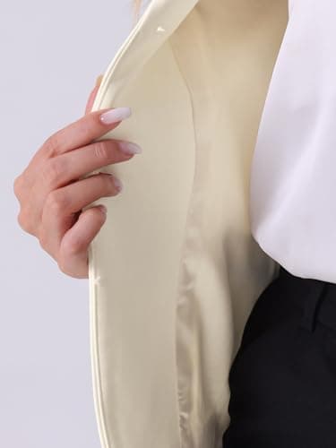 Allegra K Women's Work Office Blazer Stretch Lapel Collar Long Sleeve Jacket Suit Blazer XX-Large Cream White - Image 5