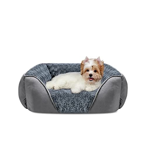 INVENHO Rectangle Washable Orthopedic Dog Bed for Small, Medium and Large Dogs, Soft Calming, Sleeping Puppy Bed Durable Pet Cuddler with Anti-Slip Bottom, S (20"x19"x6") - Image 1