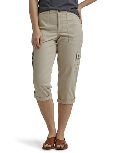 Lee Women's Ultra Lux Comfort with Flex-To-Go Cargo Capri Pant Pioneer Beige '4 - Image 1