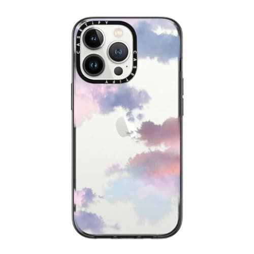 CASETiFY Compact iPhone 13 Pro Case [4 ft. 2X Military Grade Drop Protection/Slim/Lightweight] - Clouds - Clear Black - Image 1