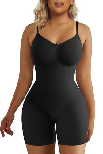 SHAPERX Women's Shapewear Bodysuit Tummy Control Body Shaper Seamless Sculpting Snatched Waist Body Suit,SZ5218-2-Black-L/XL - Image 1
