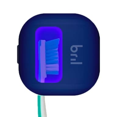 Bril UV-C Toothbrush Sanitizer and Holder, Portable Cleaner, Travel Cover, Magnetic Holder, and Rechargeable Case for Any Size Toothbrush, Navy - Image 1