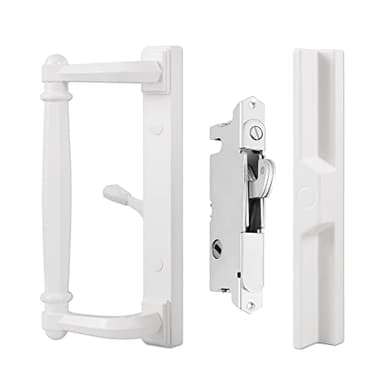 House Guard 20002 Series Patio Door Lock and Handle Set Choices That Add a Unique Signature to Your Patio Doors Glass Sliding Door Handle (White) - Image 1