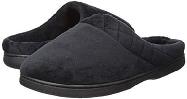 Dearfoams Women's Indoor/Outdoor Memory Foam Darcy Microfiber Velour Clog, Wide Widths Slipper, Black, Large - Image 7