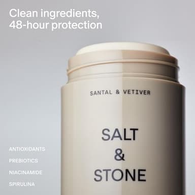 SALT & STONE Aluminum Free Deodorant | Extra Strength 48 Hour Protection for Women & Men | Made with Seaweed Extracts, Shea Butter & Prebiotics (Santal & Vetiver) - Image 2