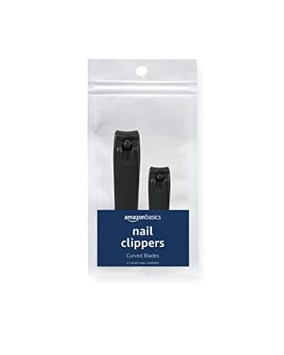 Amazon Basics Toenail Clipper and Fingernail Clipper Set, Black - Image 1