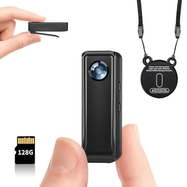 HJBDGS Body Camera 128GB, 4K 30FPS Action Camcorder, Hands Free Sports Camera with Magnetic Back Clip, Mini Body Cam POV Records with Audio and Video Recording for Traveling Cycling Vlogging - Image 1