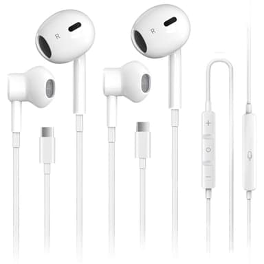 2 Pack USB C Headphones for iPhone 17, Type C Earbuds Wired Earbuds with Microphone & Remote Control Noise Cancelling Earphones, Compatible with iPhone 17 Pro Max, iPad Pro, Most USB C Jack Devices - Image 1
