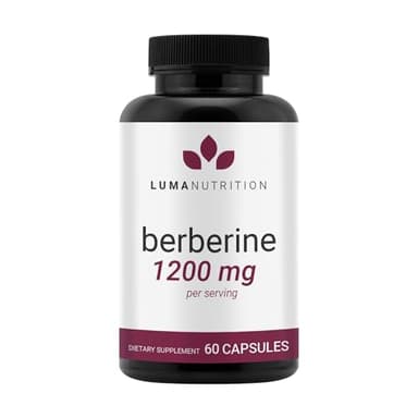 Luma Nutrition Berberine Supplement - Berberine HCL 1200mg Per Serving - Vegan, Gluten Free, Non-GMO - 60 Capsules - Image 1