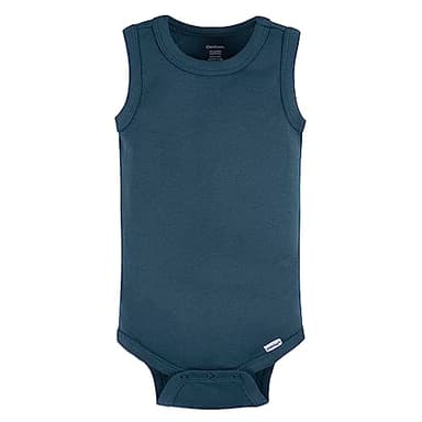 Gerber Baby Boys Multi-Pack Sleeveless Onesies Bodysuit Blue Stripe 24 Months - Image 4