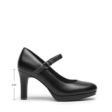 DREAM PAIRS Women's Pumps Close Toe Classic High Heels Round Toe Comfortable Low Platform Mary Jane Dress Shoes,Size 9.5,Black,SDPU2425W - Image 3