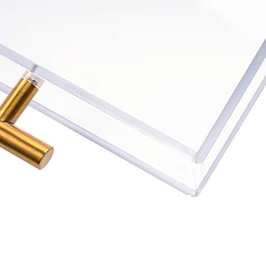 12"x16" Clear Acrylic Serving Tray with Golden Handles, Sturdy Huge Capacity Acrylic Tray for Coffee, Juice, Kitchen and Desk Organizer, Storage Tray (12"x16") - Image 5