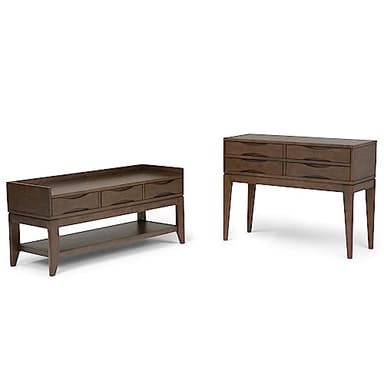 SIMPLIHOME Harper Console Table - 40 Inch Wide Solid Hardwood Sofa Table in Walnut Brown, Mid-Century Modern Storage Table for Entryway or Living Room with 4 Drawers, Notched Handles, and Tapered Legs - Image 11