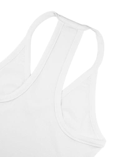 iGENJUN Women Workout Tops for Women Racerback Tank Tops 2025 Yoga Gym Ribbed Sleeveless Shirts Clothes,L,White - Image 3