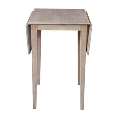 IC International Concepts, Solid Wood Small Drop Leaf Dining Table, Solid Real Wood, Sturdy Parawood,36 X 22 X 29, Minimum Assembly, Washed Gray Taupe - Image 11