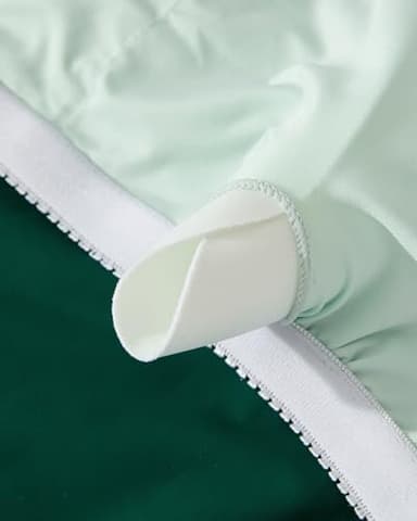 SUUKSESS Women Slimming Tummy Control Tankini Bathing Suits Ruffle High Waisted High Neck 2 Piece Swimsuits(Green Black,2XL) - Image 6