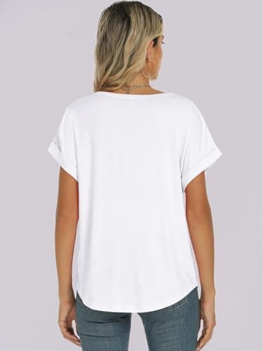 ANRABESS Oversized Tshirts for Women Summer Tops Short Sleeve Casual Loose Basic Tee Shirt Cute Outfits 2025 Trendy Clothes White Large - Image 6