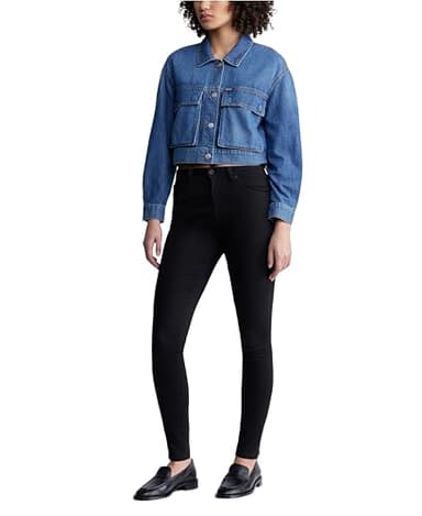 Buffalo David Bitton Women's Teagan Boxy Cropped Denim Jacket, Authentic Worn - Image 5