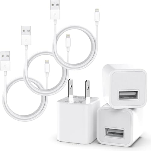 iPhone Charger Cable,3Pack (MFi Certified) Data Sync Charging Cords with 3Pack USB Wall Charger Travel Plug Adapter Compatible with iPhone 14Pro/13 Pro/12/12 Pro Max/11 Pro Max/XS Max/XS/XR/X/8 - Image 1
