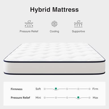 Novilla 8 inch Twin Mattress for Kids,Foam and Spring Hybrid Mattresses Twins for Comfortable Sleep,Steel Coils for Durable Support,CertiPUR-US Certified Foam,Youth/Guest Rooms,Twin Mattress in a Box - Image 7