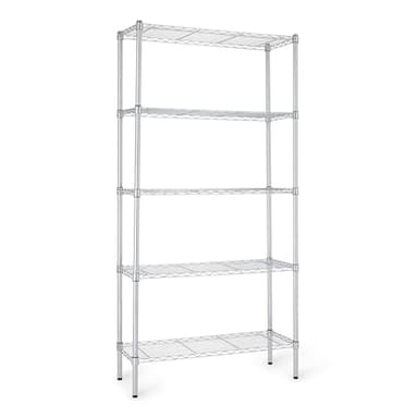 Amazon Basics 5-Shelf Adjustable Heavy Duty Steel Wire Rack Storage Shelving Organizer for Kitchen, Garage, 36" L x 14" W x 72" H, Chrome - Image 1