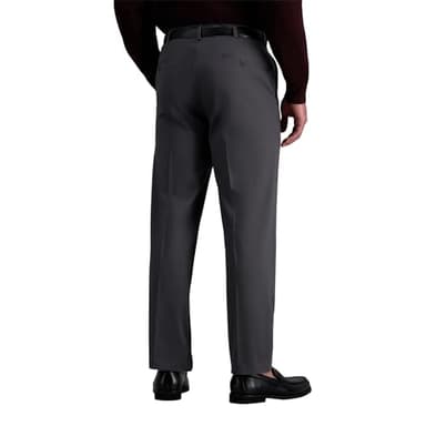 Haggar Men's Premium No Iron Khaki Classic Fit Pleat Front Casual Pant (Regular and Big & Tall Sizes), Dark Grey, 36W x 30L - Image 3