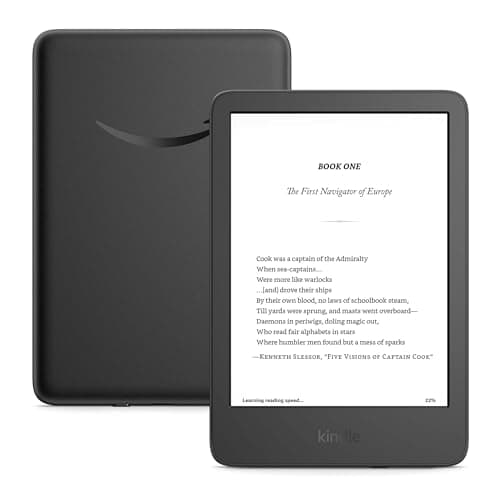 Like-New Amazon Kindle (16 GB) - Lightest and most compact Kindle, with glare-free display, faster page turns, adjustable front light, and long battery life - Black - Image 1