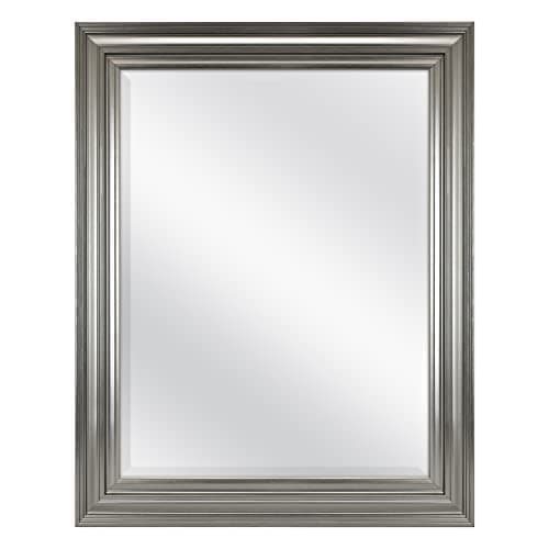 MCS Ezra 22.66x28.66 Large Wall Mirror, Brushed Nickel & Beveled Detail Mirror, Vertical & Horizontal Wall Hanging Mirror for Bathroom, Bedroom & Livingroom - Image 1