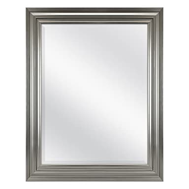 MCS Ezra 22.66x28.66 Large Wall Mirror, Brushed Nickel & Beveled Detail Mirror, Vertical & Horizontal Wall Hanging Mirror for Bathroom, Bedroom & Livingroom - Image 1