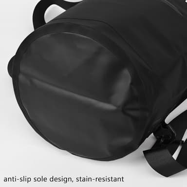 Queday Waterproof Dry Bag with Front Zippered Pocket for Women Men, 10L Roll Top Lightweight Dry Storage Bag Backpack for Travel, Kayaking, Boating, Rafting, Camping, Hiking & Beach Black - Image 3