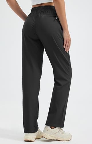 Libin Women's Hiking Pants 27" Lightweight Quick Dry Cargo Pants Casual Safari Work Travel Outdoor Clothes, Black XL - Image 3