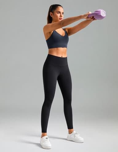 Colorfulkoala Women's Dreamlux High Waisted Workout Leggings 25" Inseam 7/8 Length Yoga Pants (XS, Black) - Image 4