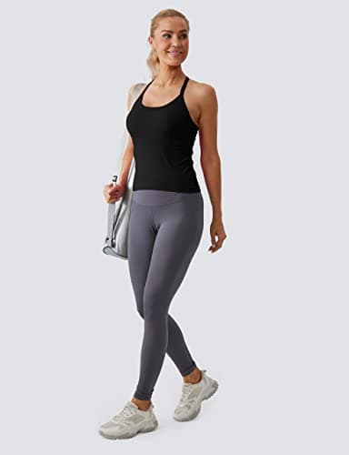 MathCat Workout Tank Tops for Women with Built in Bra, Sleeveless Gym Tops Seamless Racerback Athletic Yoga Shirts Black - Image 6