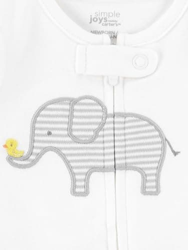 Simple Joys by Carter's Baby 3-pack Sleep and Play, elephant, stripe, giraffe, 3-6 Months - Image 3