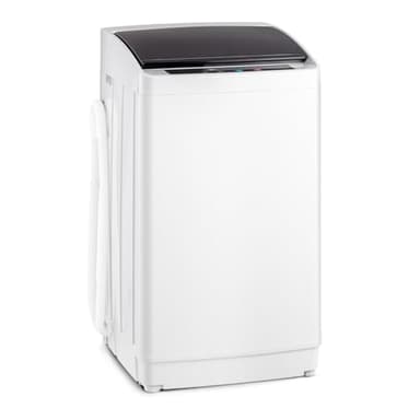 ROVSUN 17.8LBS Portable Washing Machine, Full-Automatic Electric Laundry Machine with Stainless Steel Drum, Compact Washer and Spin Dryer Combo with Drain Pump for Apartment, Dorm, Home, Light Grey - Image 1