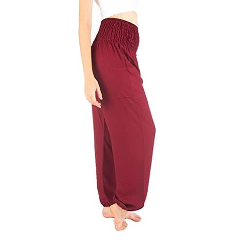 Boho Pants 2-Pocket Flowy Harem Pants Women for Yoga Travel Hippie Clothes - Image 1