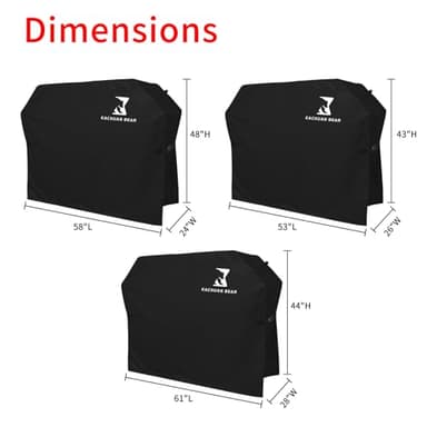 Black Grill Cover,Heavy Duty BBQ Grill Cover for Outdoor Grill, 58 Inch – Waterproof, Rip-Proof, UV & Fade Resistant with Adjustable Straps Gas Weber, Genesis, Charbroiland More Grills (600D-53) - Image 5