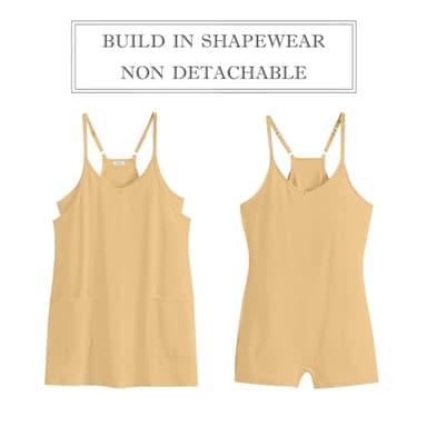 ANRABESS Women Athletic Dress Summer Tennis Workout Active Sports Mini Romper Dress Built in Shorts Travel Vacation Clothes Light Yellow X-Large - Image 6